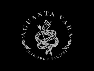 Aguanta Vara art black clothes engraving illustration illustrator lettering letters logo minimal snake typography vector