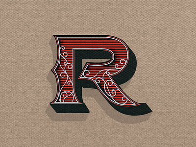 Retro R art branding design digital illustration engraving engravingart illustration illustrator lettering letters lines minimal typography vector