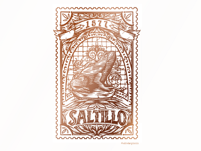 La fuente de las ranas, Saltillo de mi corazón. digital art digital engraving engraving frog hello dribbble illustration saltillo vintage