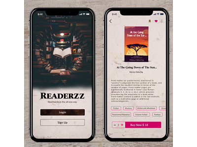 Readerz: Book Reading App (part-01) book app book reader design reading app ui