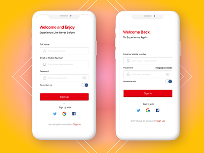 Sign Up UI Design account page app design application design design sign in sign up ui ui design ux