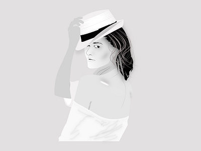 Model beautiful girl girl hat illustration model vector