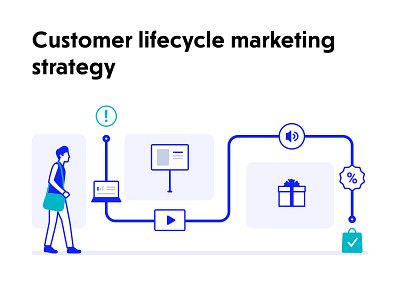 Customer lifecycle marketing strategy designs illustration infographics marketing vector