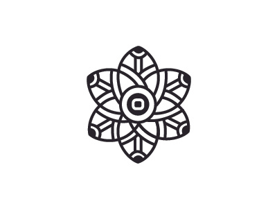 Mandala concept flower logo organic