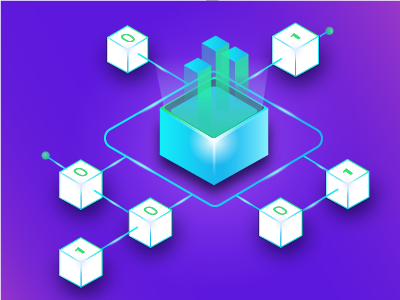 Blockchain blockchain blockchain concept cube