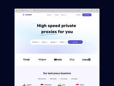 Website redesign for YOUPROXY interface ui ux web website