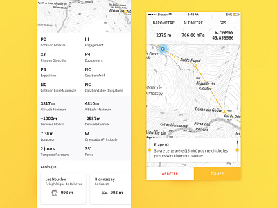 Trekkk - Concept App app ios map mountains navigation step travel