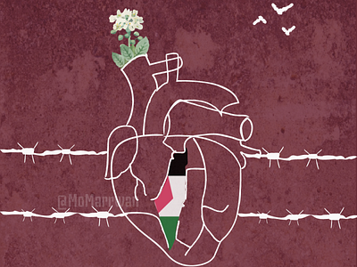 لماذا أراكِ في كل شئ ؟ heart illustraion palestine