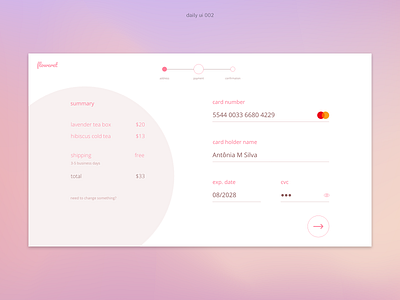 002 Credit Card Checkout checkout credit card dailyui dailyui 002 design pink ui