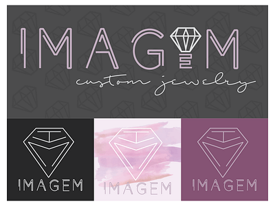 Imagem Logo Concept branding design gray icon illustration jewelry logo lavender logo purple vector watercolor