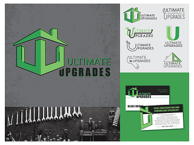 Ultimate Upgrades Logo branding businesscard icon logo logodesign remodeling logo vector