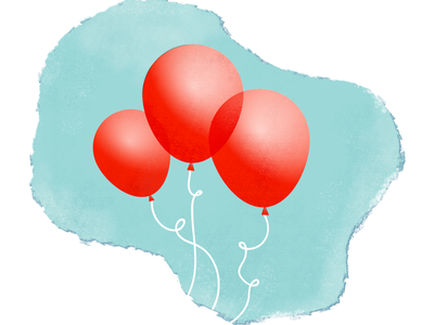 Textured Red Balloons balloons childrens book design illustration illustrator lovethestrings photoshop