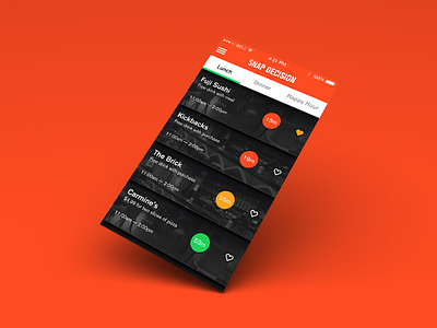More UI exploration clock favorite green hamburger icon ios meals mobile nav icon red timer ui yellow