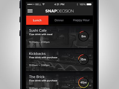 Snap Decision Home Screen app design feature23 interface ios iphone mobile native ui design ux design