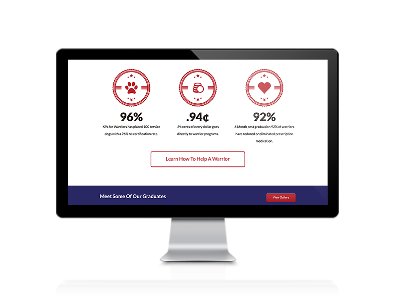 K9s For Warriors Web Design feature23 ui design ux design interface design web design k9s for warriors non profit charity