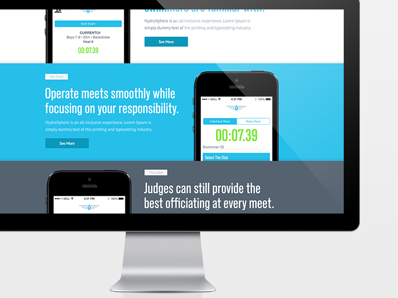 HydroXphere feature23 ui design ux design interface design logo identity brand swimming swimmer water blue