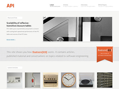 API Blog Redesign 23 api blog clarendon feature feature23 feature[23] grey klavika links orange pixels typography