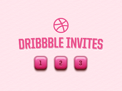 Invites buttons dribbble invites pink