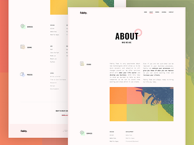Fabity: About Page (concept)