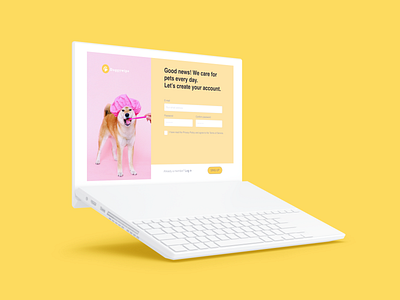 Login form design login form pet pet service pink ui web yellow