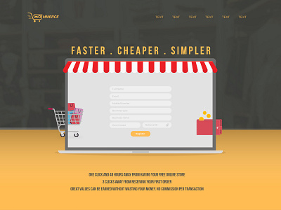 Gommerce Website Banner affordable e commerce e commerce design e commerce website ecommerce fast form grey online shop online store register register form shopping shopping cart simple wallet yellow