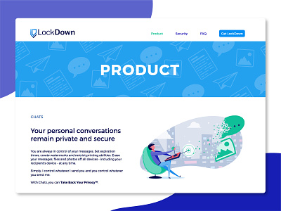 LockDown Product Illustration branding design flat illustration technology vector web website