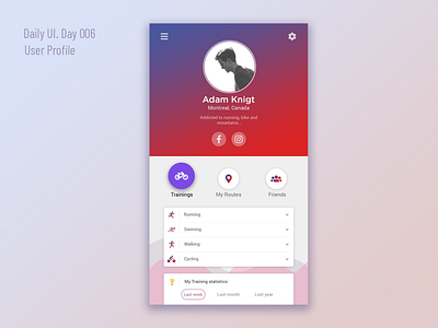 User profile. Daily UI (day 006)