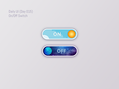 On/Off Switch buttons. Daily UI Challenge (Day 015)