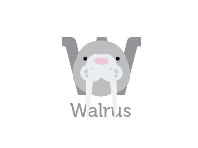 Walrus Animal Alphabet alphabet animals baby learning nursery poster print