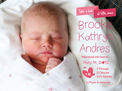 Baby Birth Announcement announcement baby birth newborn postcard