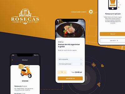App design - Rosecas app delivery food interface mobile mobile app order restaurant ui ux