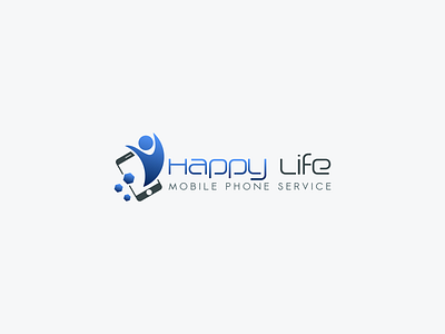 Happy Life blue branding design illustration logo mobile vector work