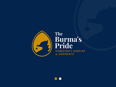 The Burma's Pride blue branding design gold illustration logo vector work