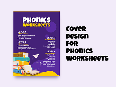 Worksheets Cover Design artwork branding design education illustration phonics purple vector work worksheets