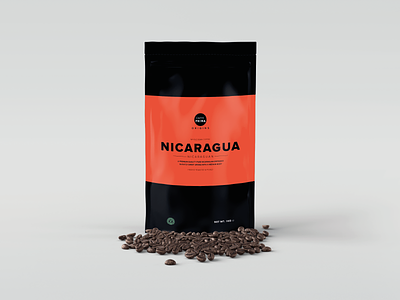 Nicaragua Coffee Packaging Design beans coffee package design packaging packaging design product design type typography