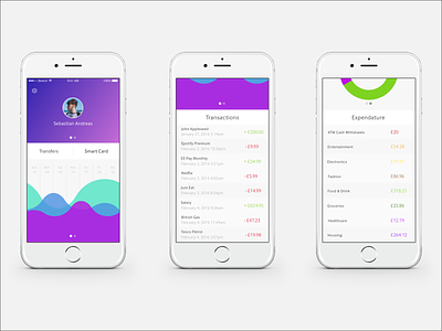Finance Application Dashboard Screens app app design application digital mobile ui user interface ux