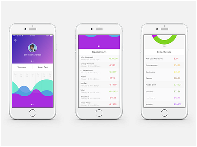 Finance Application Dashboard Screens