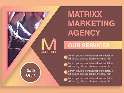 Postcard Design For MATRIXX Marketing Agency brand design brand identity branding design clean design gradient design graphic design marketing agency marketing campaign marketing design modern design postcard postcard design print design