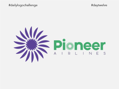 Airline Logo - Pioneer Airlines art brand branding clean dailylogochallenge day12 design dlc flat graphic design icon illustration illustrator logo minimal vector