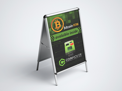Display board design for Coinmover bitcoin brochure design crypto currency display sign flyer design graphic design illustrator photoshop poster design