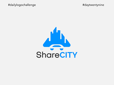 #dlc Ride Sharing App Logo Design - ShareCity, Day 29 clean dailylogochallenge day29 design dlc flat graphic design icon icon design illustrator logo logo design minimal vector