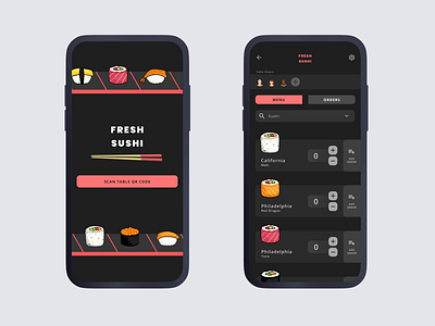 All You Can Eat Order Tracker animation app design illustration interaction interaction design interactive solution sushi ui user interface design ux ux ui