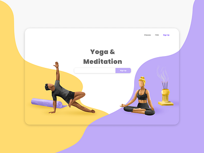 Yoga & Meditation illustration meditation procreate ui user interface yoga