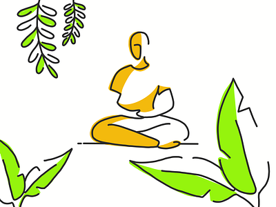 Zen illustration meditation procreate