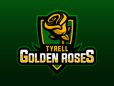 Tyrell a song of ice and fire game of thrones golden hbo highgarden logo rose sports