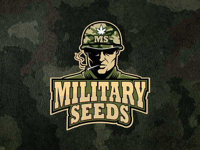 Military Seeds - Cannabis Soldier Logo Design