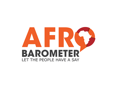 Afrobarometer - Pan-African Research Network (NPO) african brands african logos agent orange design barometer logo ngo logo design npo logo design orange logo research logo speech bubble logo statistics logo