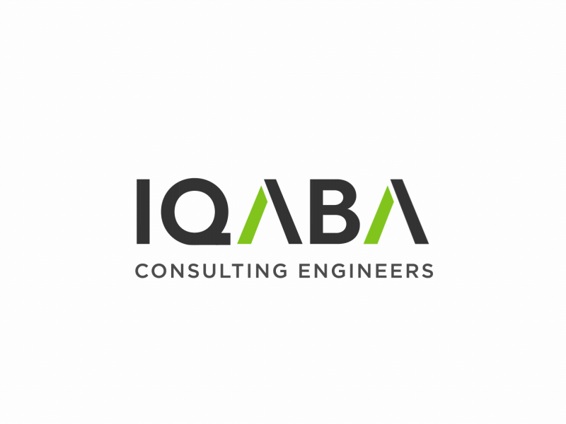 IQABA Consulting Engineers - Logo Design agent orange design branding branding company building company building logo construction company construction logo consulting logo engineers logo green and gray logo designers typographic logo