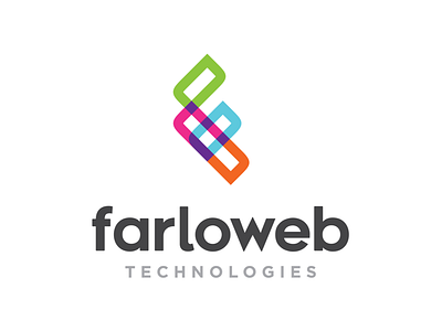 Farloweb Technologies - Company Logo Design agent orange design branding colorful logo colourful logo f brand f letter f logo f monogram farloweb iconic logo letter logo technologies logo