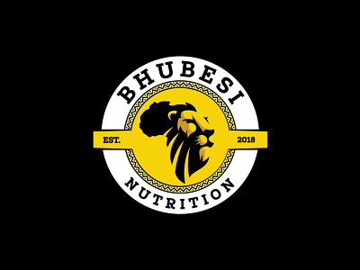 Bhubesi Nutrition Logo Design african continent african logo agent orange design animals badges bhubesi nutrition illustration lion face lion logo nutrition strong yellow